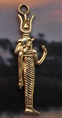 Small Standing Egyptian Goddess Isis Pendant