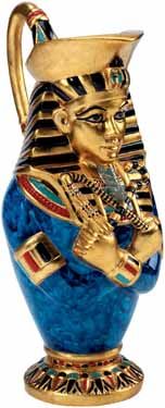 King Tut Egyptian Pharaoh Vase - Gold Leaf