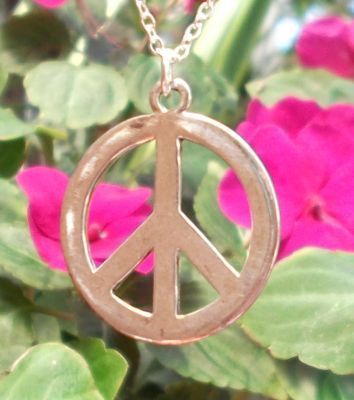 Large Smooth Peace Sign Jewelry Pendant