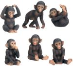 Chimpanzee Figurines (Set of 6)