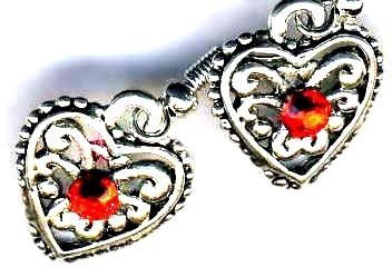 Handmade Jewelry -  Victorian Heart Earrings
