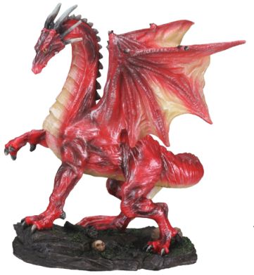 Small Red Midnight Dragon Statue