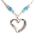 Aquamarine Faithful Heart Necklace