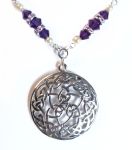 Purple Velvet Wheel Of Life Celtic Necklace
