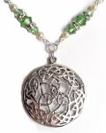 Sea Green Wheel Of Life Celtic Necklace