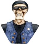 Biker Skull Bust Figurine