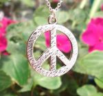 Hammered Peace Sign - Large Jewelry Pendant