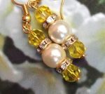 Jonquil And Pearl Wedding Earrings