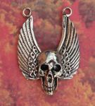Large Winged Skull Jewelry Pendant