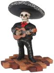 Mariachi Band Skeleton Guitar Player - Black - A