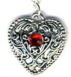 Medium French Heart Necklace With Crystal