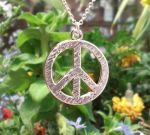 Medium Hammered Peace Sign Jewelry Pendant